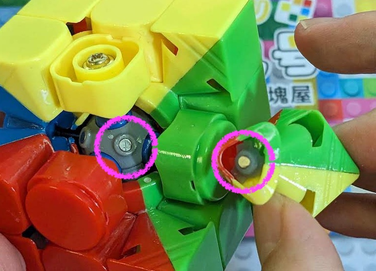 Core magnets inside a Rubiks cube