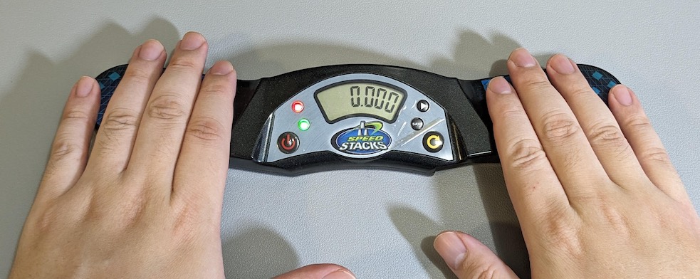 Speedstack timer - green light indicating ready to start